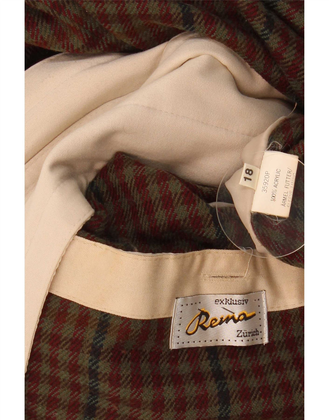 Vintage Damen Mantel UK 18 XL Beige Acryl