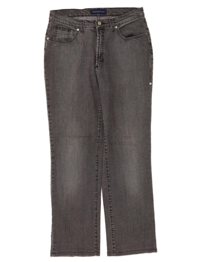 TRUSSARDI Damen Straight Jeans IT 50 Large W34 L29 Graue Baumwolle
