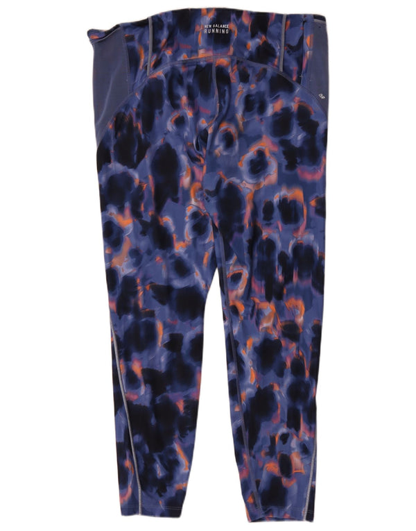 New Balance Damen Leggings UK 18 XL Marineblau Tie Dye