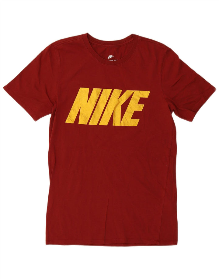 NIKE Herren-T-Shirt mit Grafik, Größe S, Burgunderrot, Baumwolle