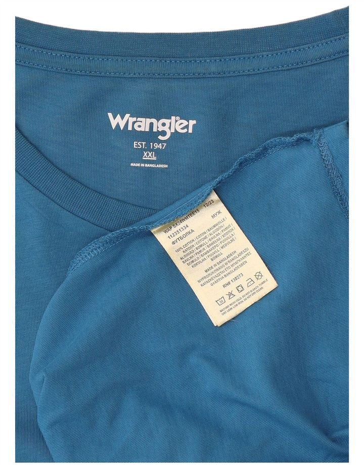 Wrangler Herren T-Shirt Top 2XL Blaue Baumwolle
