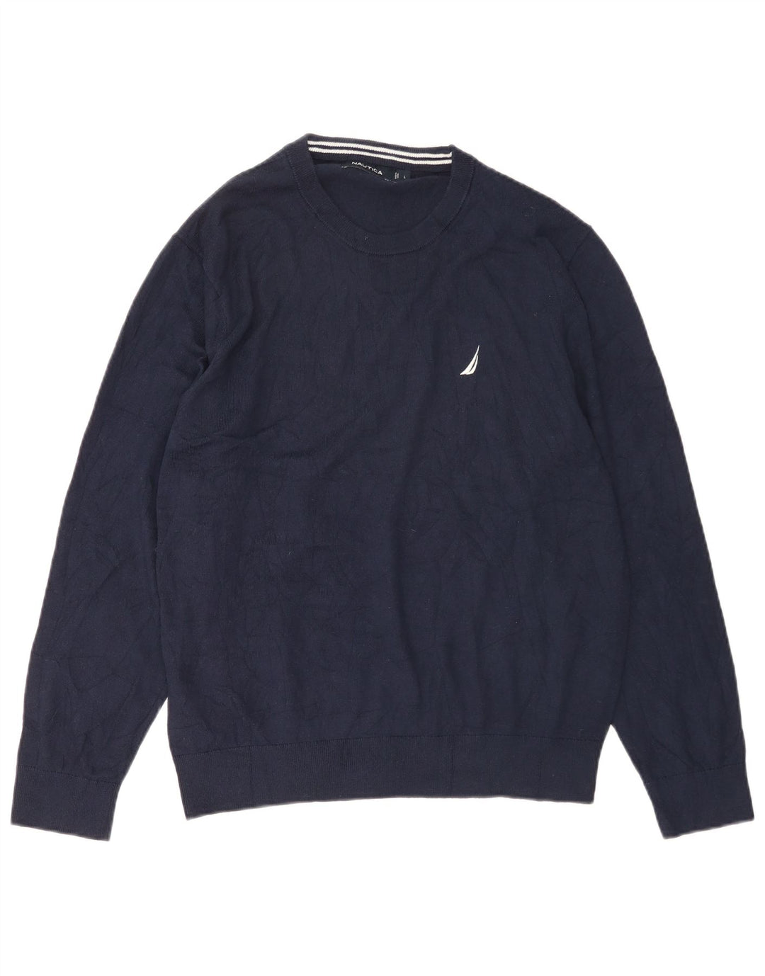 Nautica Herren-Pullover mit Rundhalsausschnitt, Größe L, Marineblau