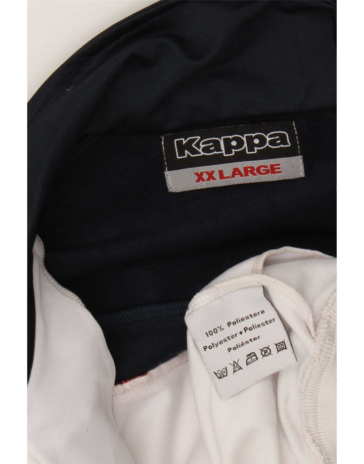 Kappa Herren-Trainingsanzugoberteil, Jacke, 2XL, weißes Colourblock-Polyester