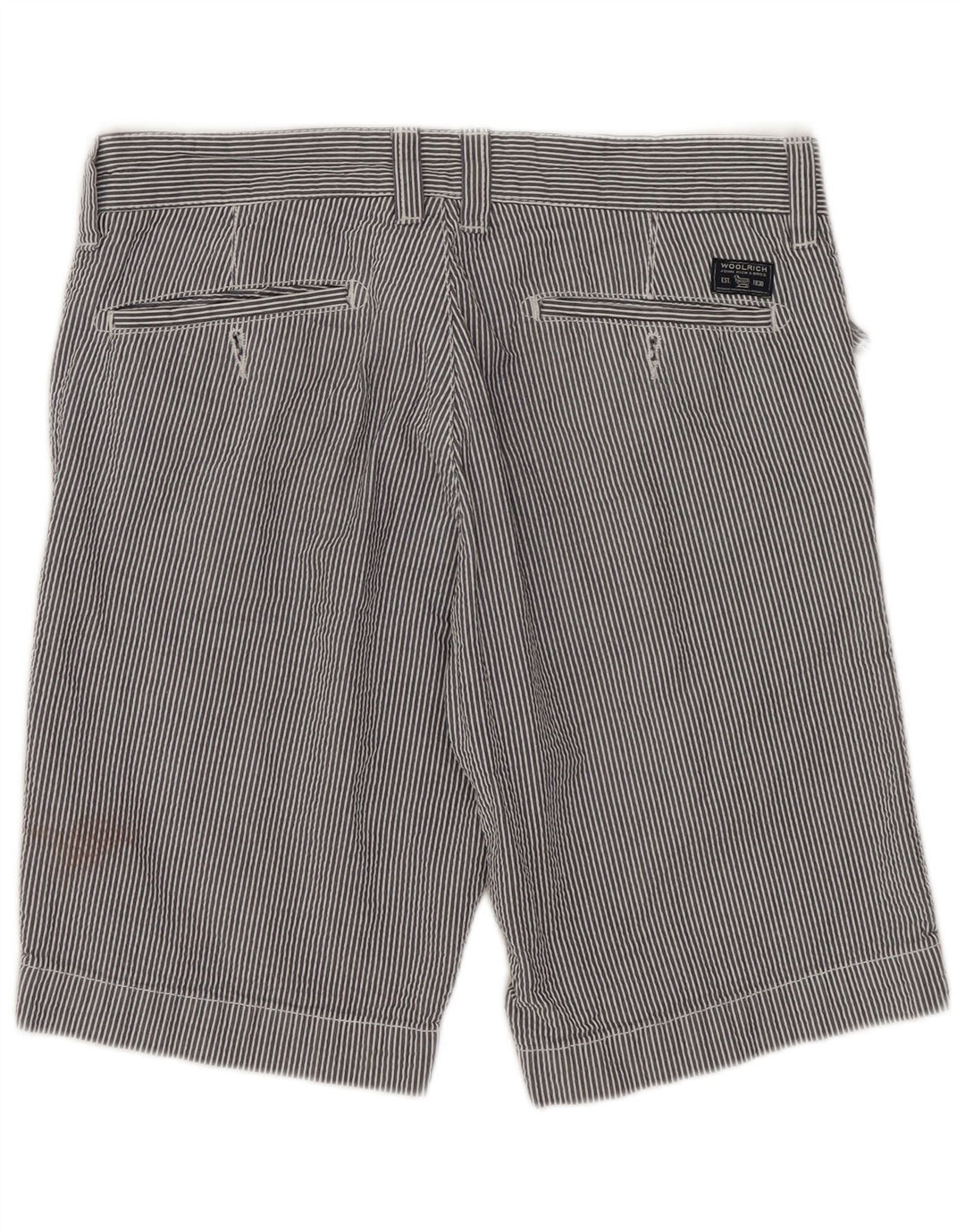 Woolrich Herren-Freizeitshorts W30 Mittelmarineblaue Nadelstreifen-Baumwolle