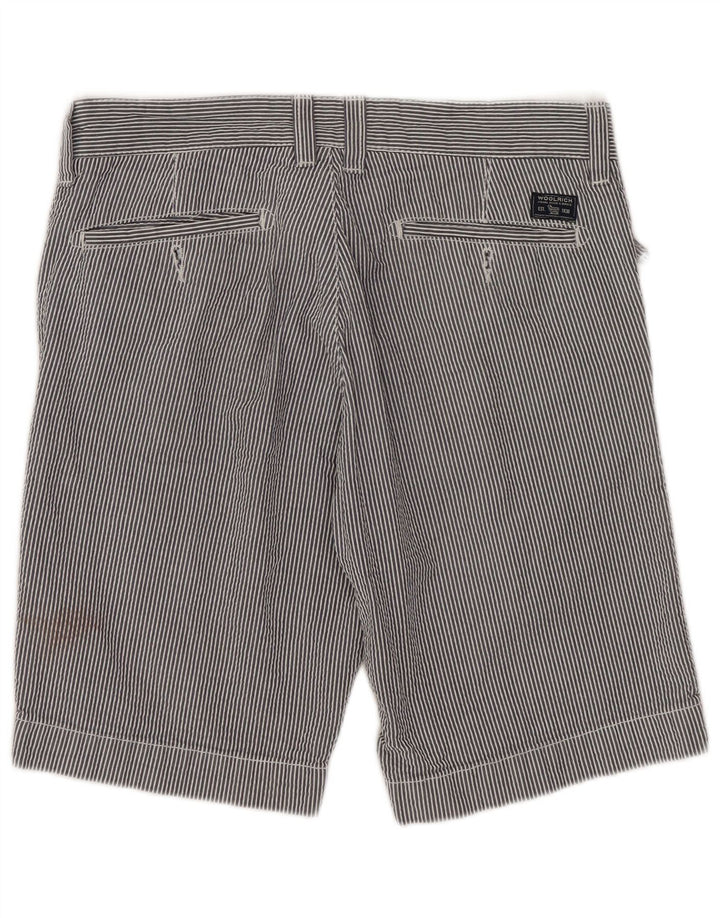 Woolrich Herren-Freizeitshorts W30 Mittelmarineblaue Nadelstreifen-Baumwolle
