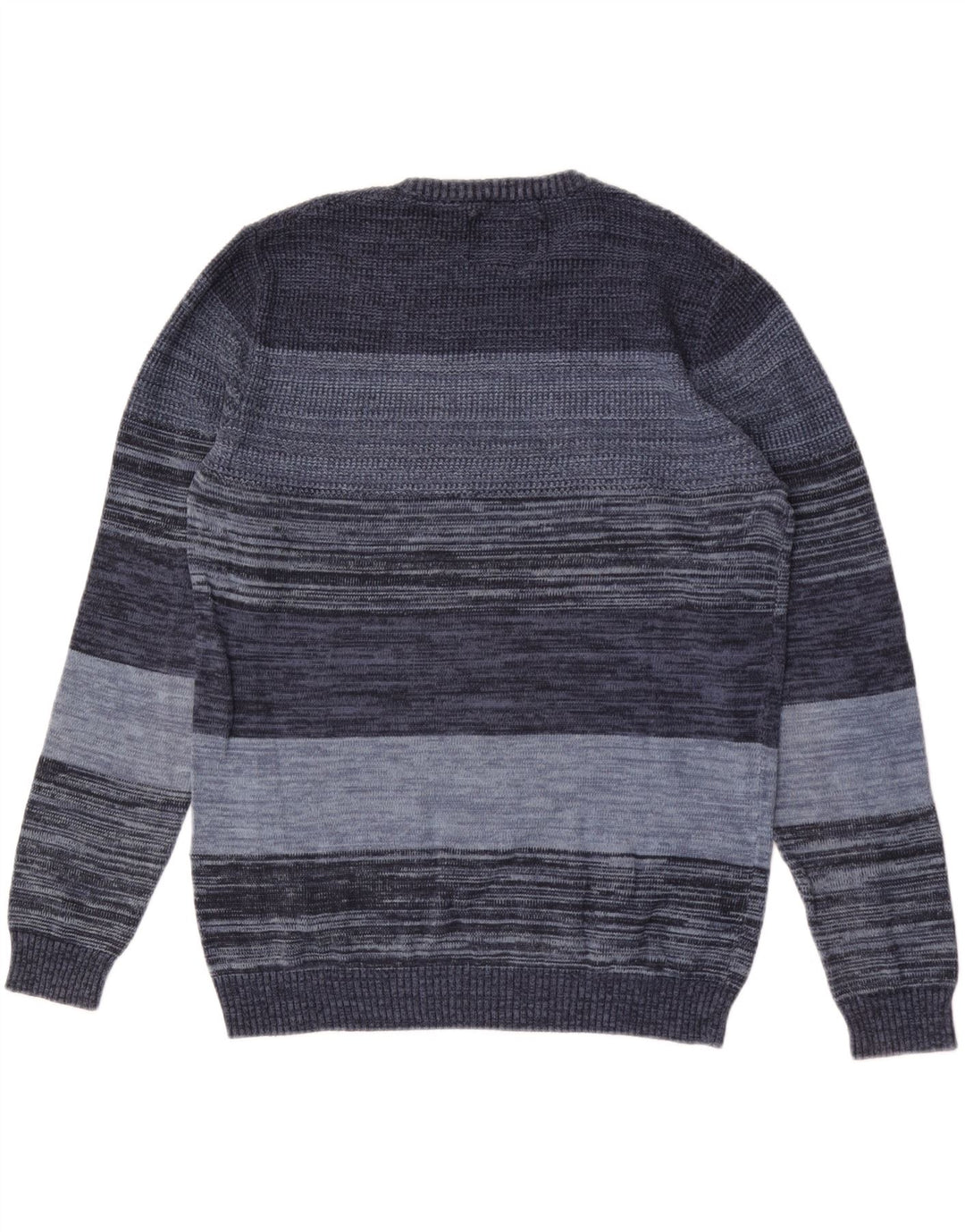 Jack & Jones Herren-Pullover mit Rundhalsausschnitt, mittelblaue Nadelstreifen-Baumwolle