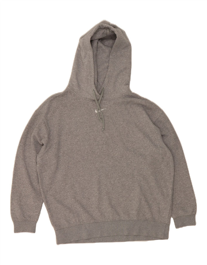 NIKE Womens Oversized Hoodie Jumper UK 14 Medium Grey Cotton Vintage Nike and Second-Hand Nike from Messina Hembry 