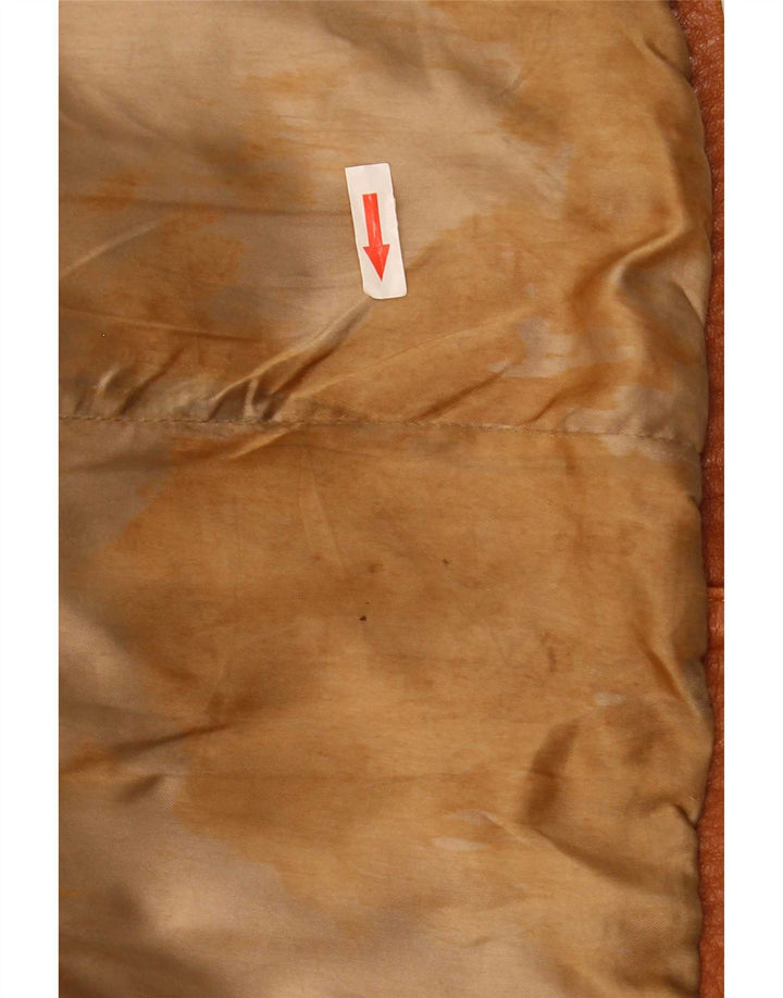 Vintage Damen Ledermantel IT 52 2XL Braun