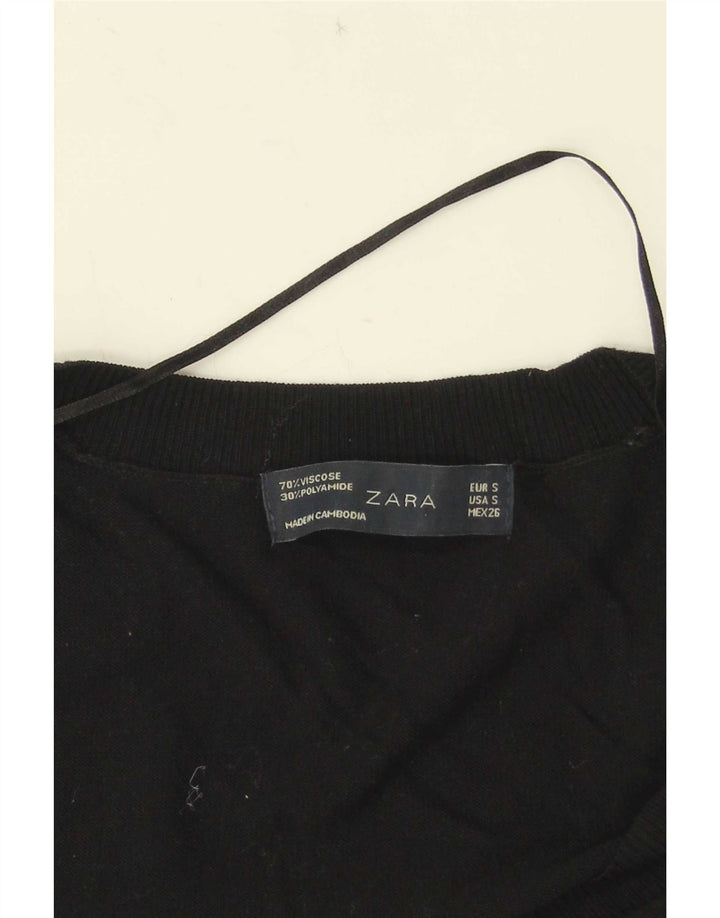 Zara Damen Weste Tank Top UK 10 Small Schwarz