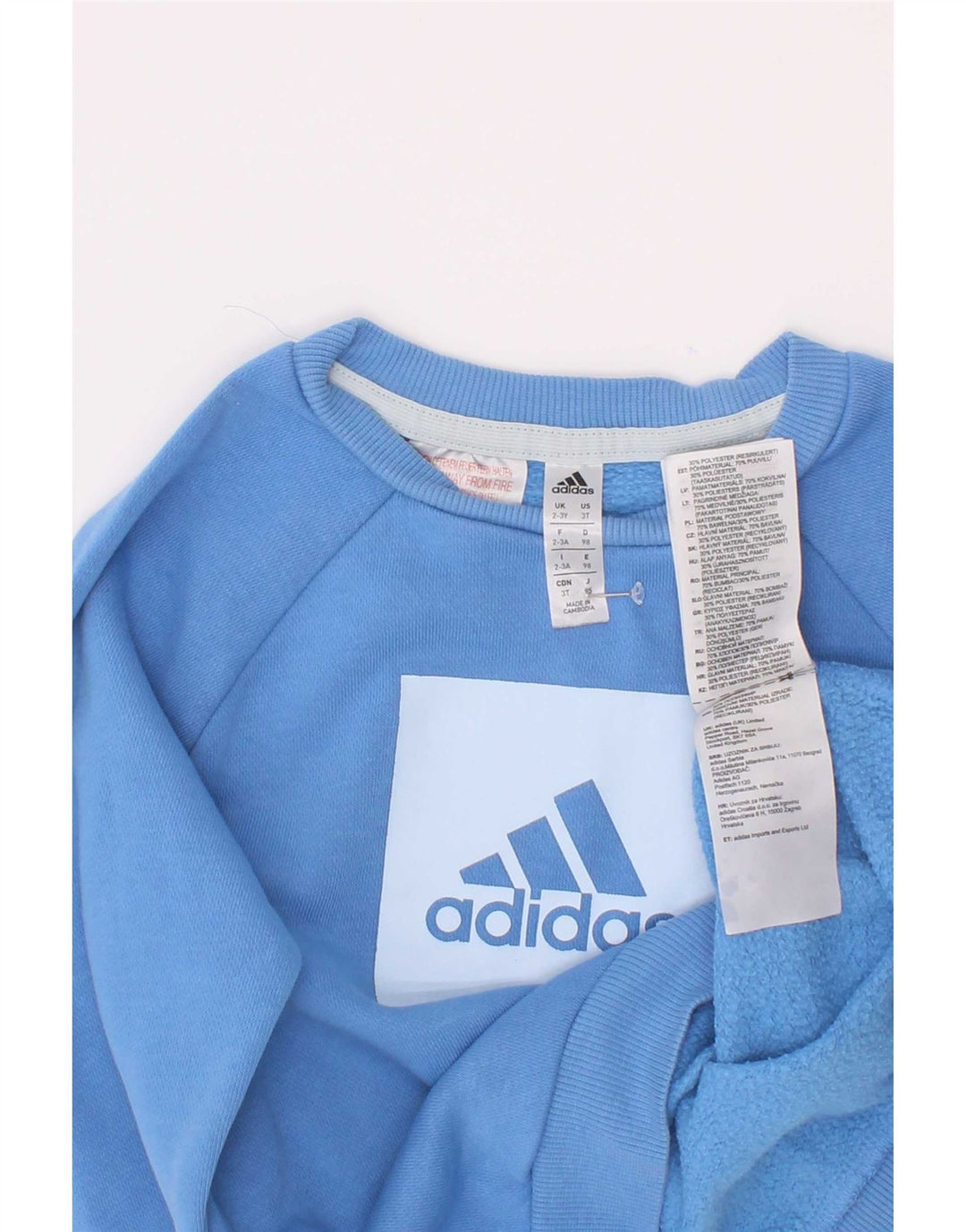 Adidas Jungen Grafik-Sweatshirt-Pullover, 2–3 Jahre, blaue Baumwolle