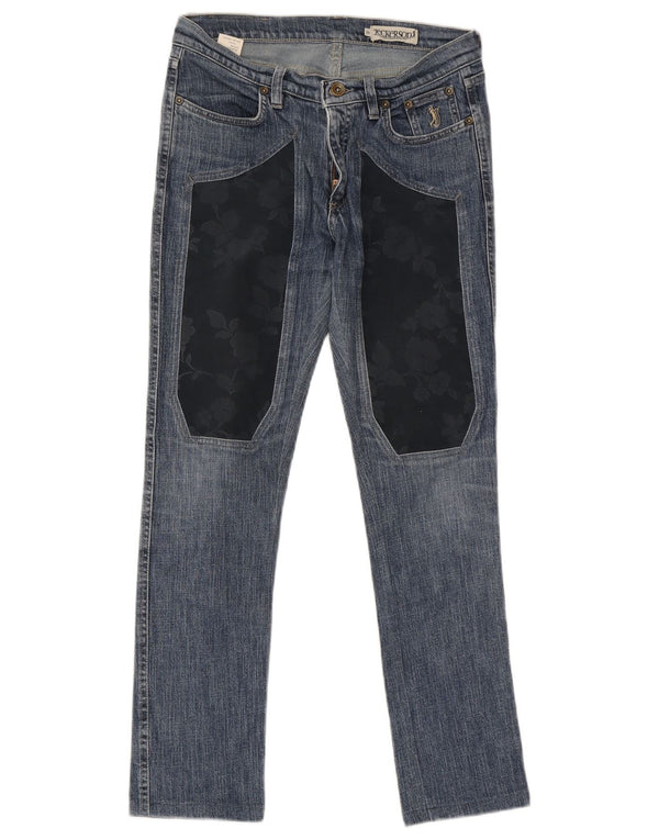 Jeckerson Damen Slim Jeans W29 L28 Blau geblümte Baumwolle