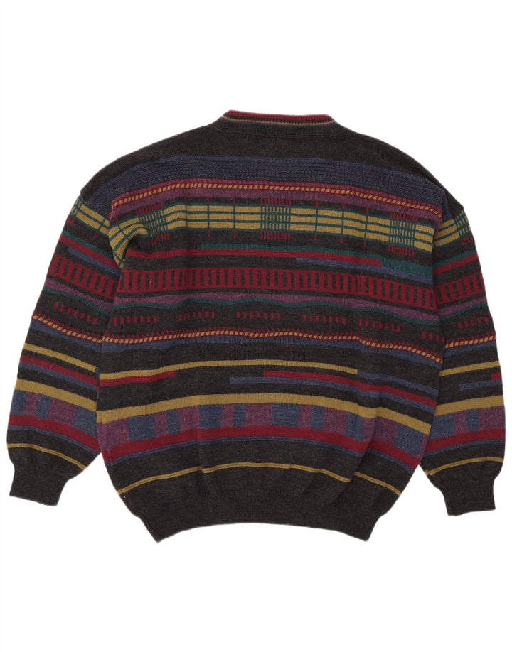 Vintage Herren Rundhalspullover Pullover XL Bunt gestreift