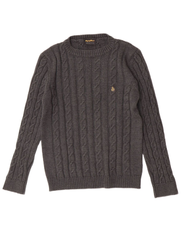 Refrigiwear Damen-Pullover mit Rundhalsausschnitt, mittelgraue Schurwolle