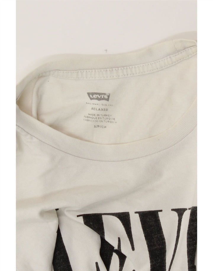 LEVI'S Mens Relaxed Relaxed Fit Graphic T-Shirt Top Small White Vintage Levi's and Second-Hand Levi's from Messina Hembry 