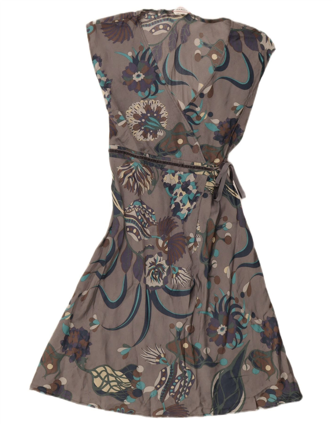 Max & Co. Wickelkleid für Damen, Gr. 8, klein, grau geblümt