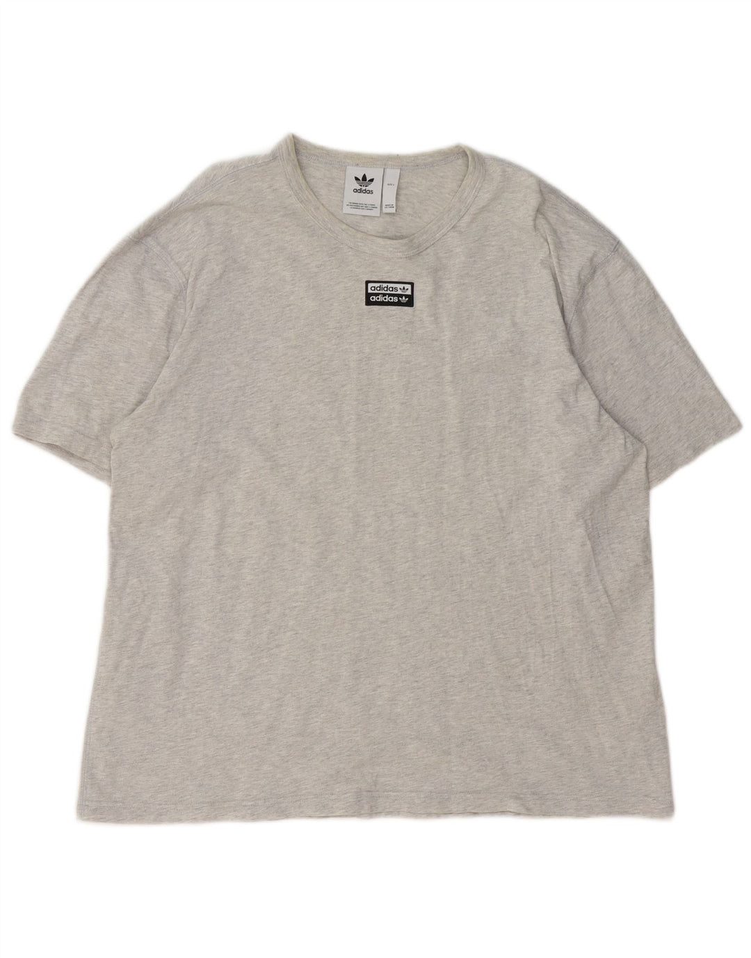 Adidas Herren T-Shirt Top Large Grau meliert Baumwolle