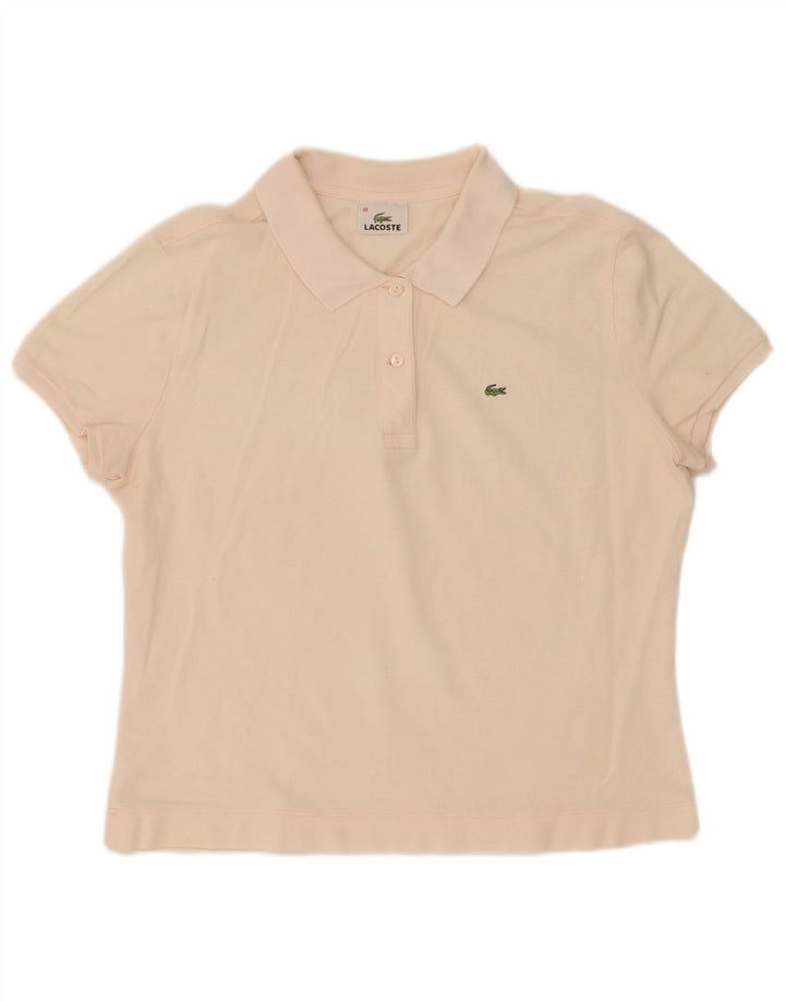 Lacoste Damen Poloshirt Größe 48 XL Rosa Baumwolle
