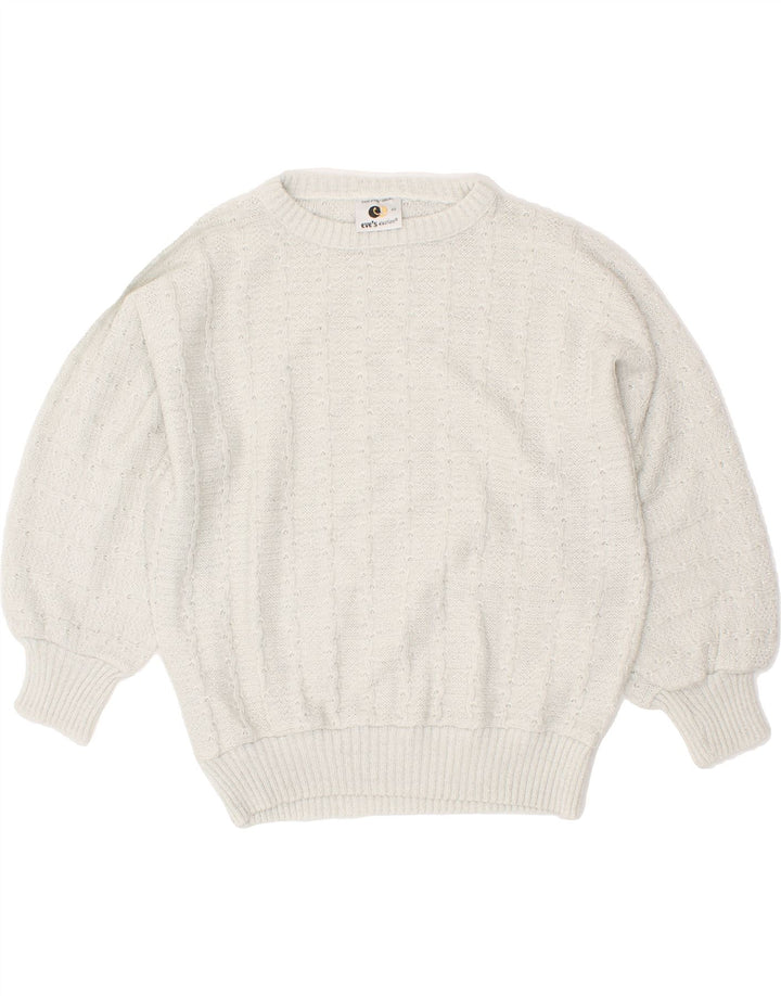 EVE'S ELECTION Womens Crew Neck Jumper Sweater IT 44 Medium Grey Acrylic Vintage Eve's Election and Second-Hand Eve's Election from Messina Hembry 