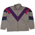 MC CRAE'S Herren-Trainingsanzug-Oberteil, Jacke, XL, graues Farbblock-Polyester