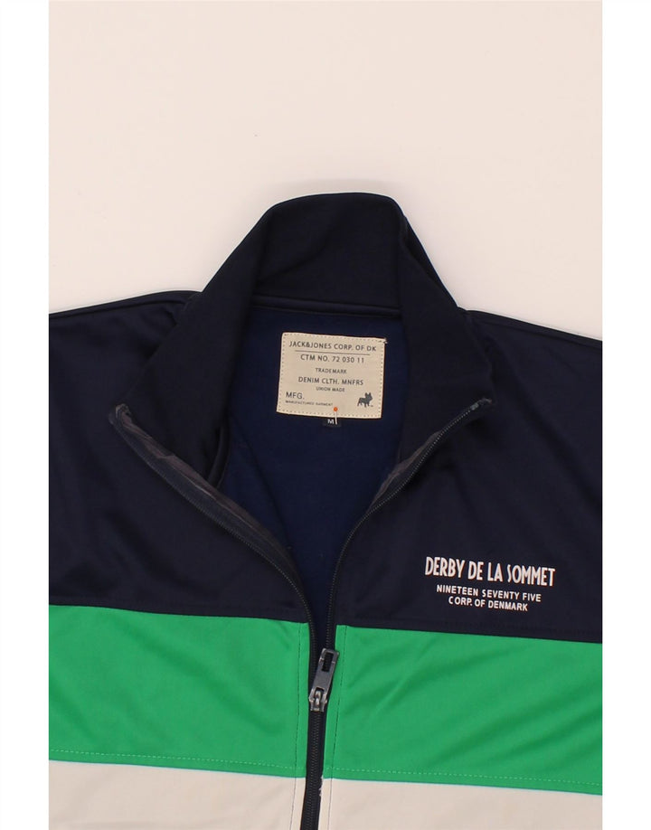 JACK & JONES Mens Tracksuit Top Jacket Medium Navy Blue Colourblock Vintage Jack & Jones and Second-Hand Jack & Jones from Messina Hembry 