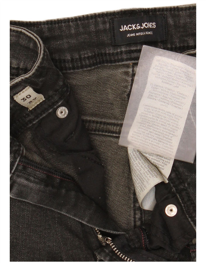 Jack & Jones Herren Slim Jeans W30 L30 Graue Baumwolle