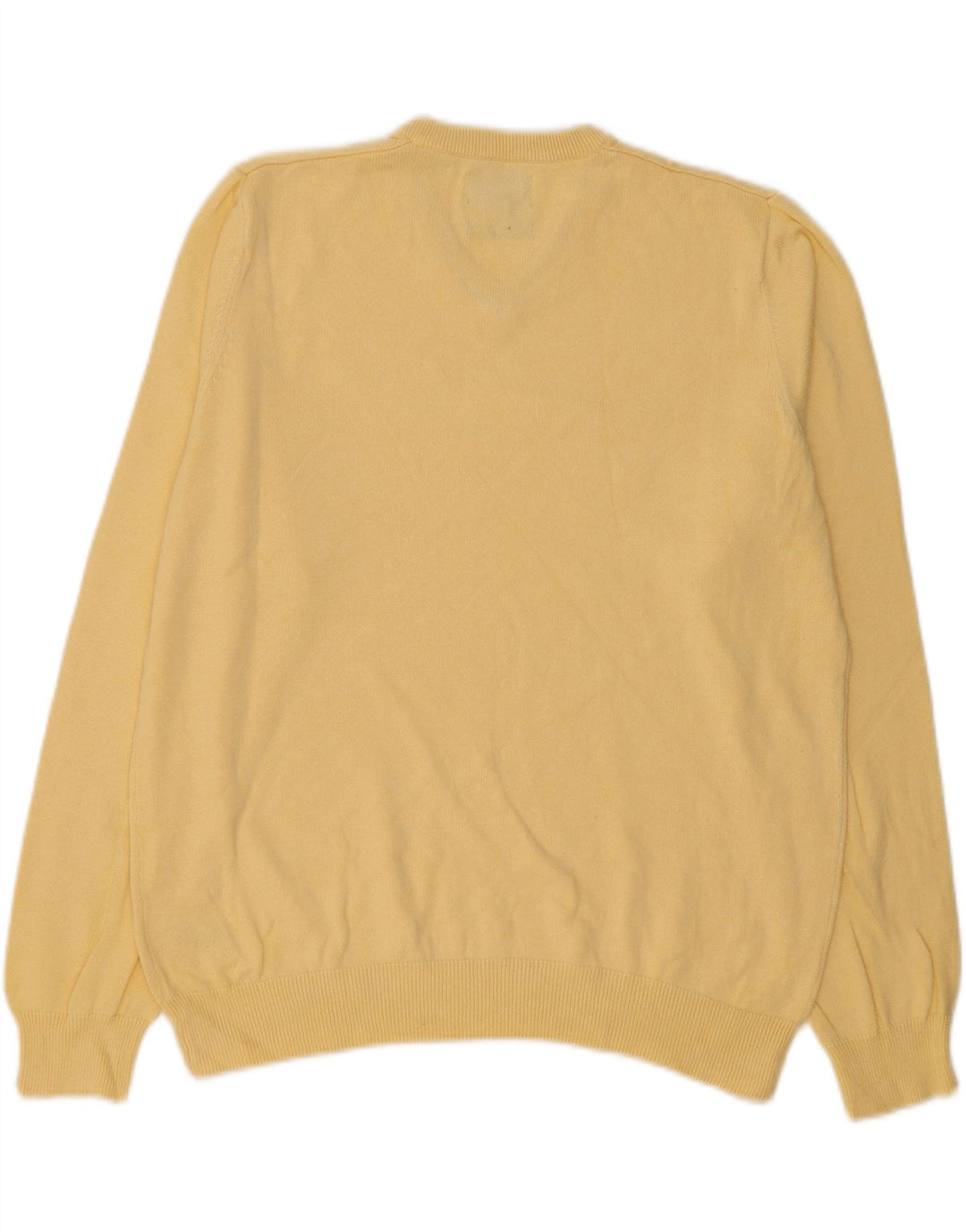 Marks & Spencer Herren-Pullover mit V-Ausschnitt, groß, gelbe Baumwolle