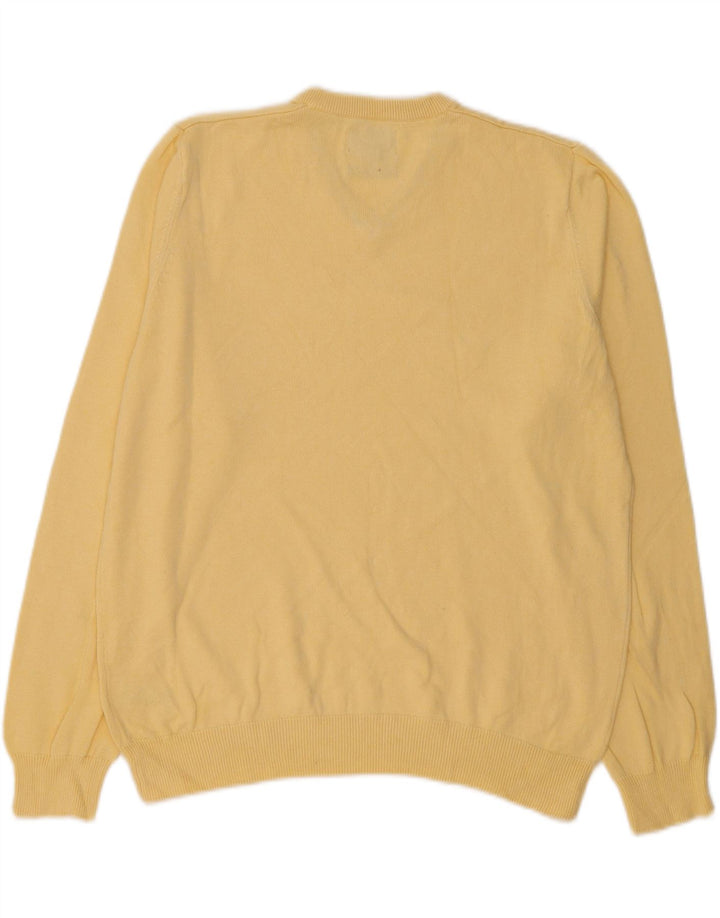 Marks & Spencer Herren-Pullover mit V-Ausschnitt, groß, gelbe Baumwolle