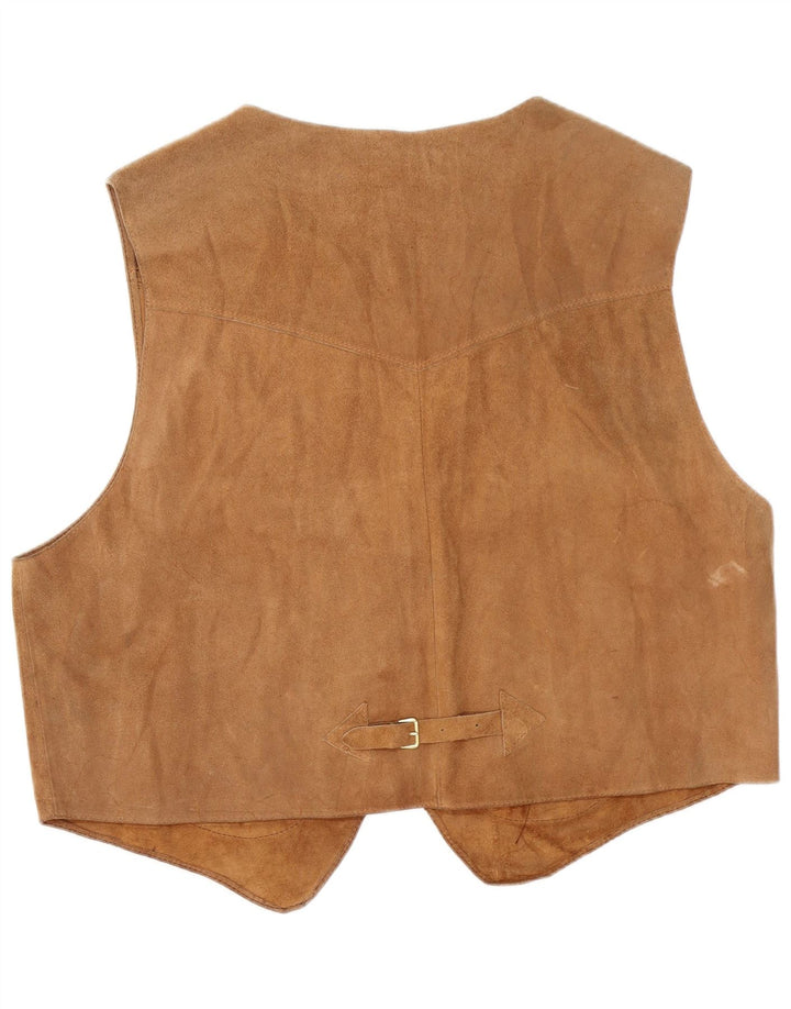 Vintage Herren Wildlederweste XL Beige