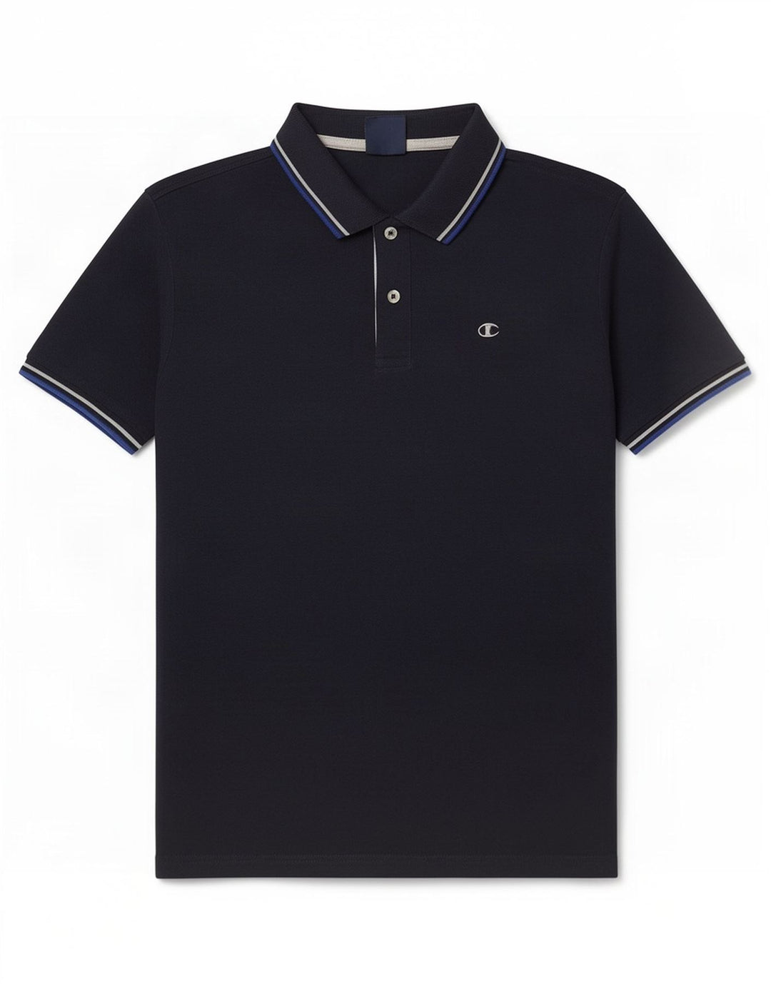 Champion Herren Poloshirt Mittel Marineblau gestreift