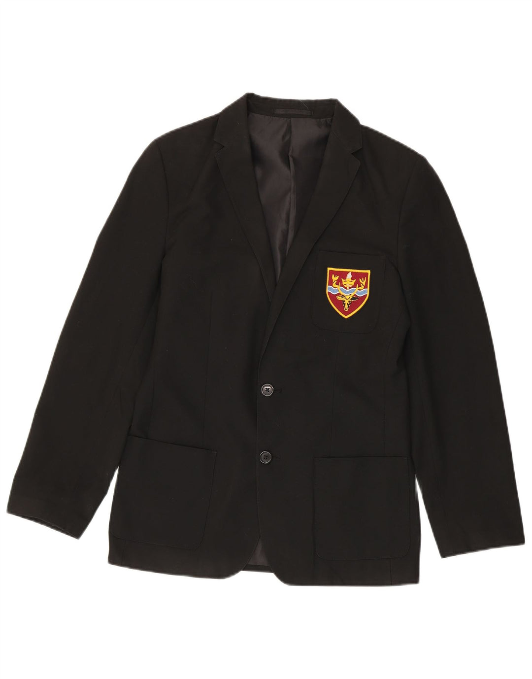 Marks & Spencer Jungen-Blazer mit 2 Knöpfen, 14–15 Jahre, schwarzes Polyester