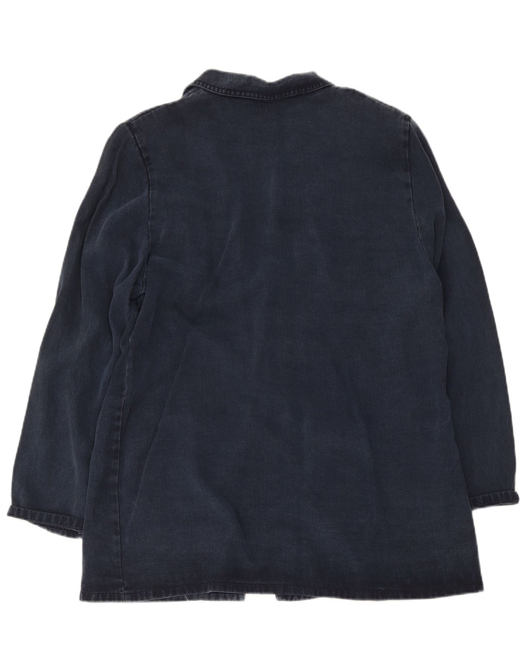 Vintage Damen 2 Knopf Longline Blazer Jacke UK 20 2XL Marineblau Lyocell