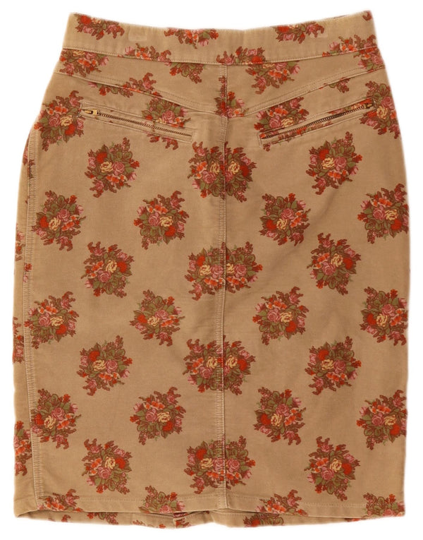 Laura Biagiotti Damen Bleistiftrock W28 Medium Beige Floral