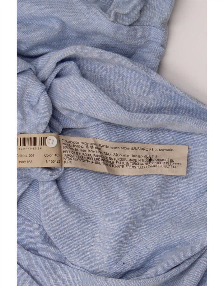 Massimo Dutti Herrenhemd 2XL Blaue Baumwolle