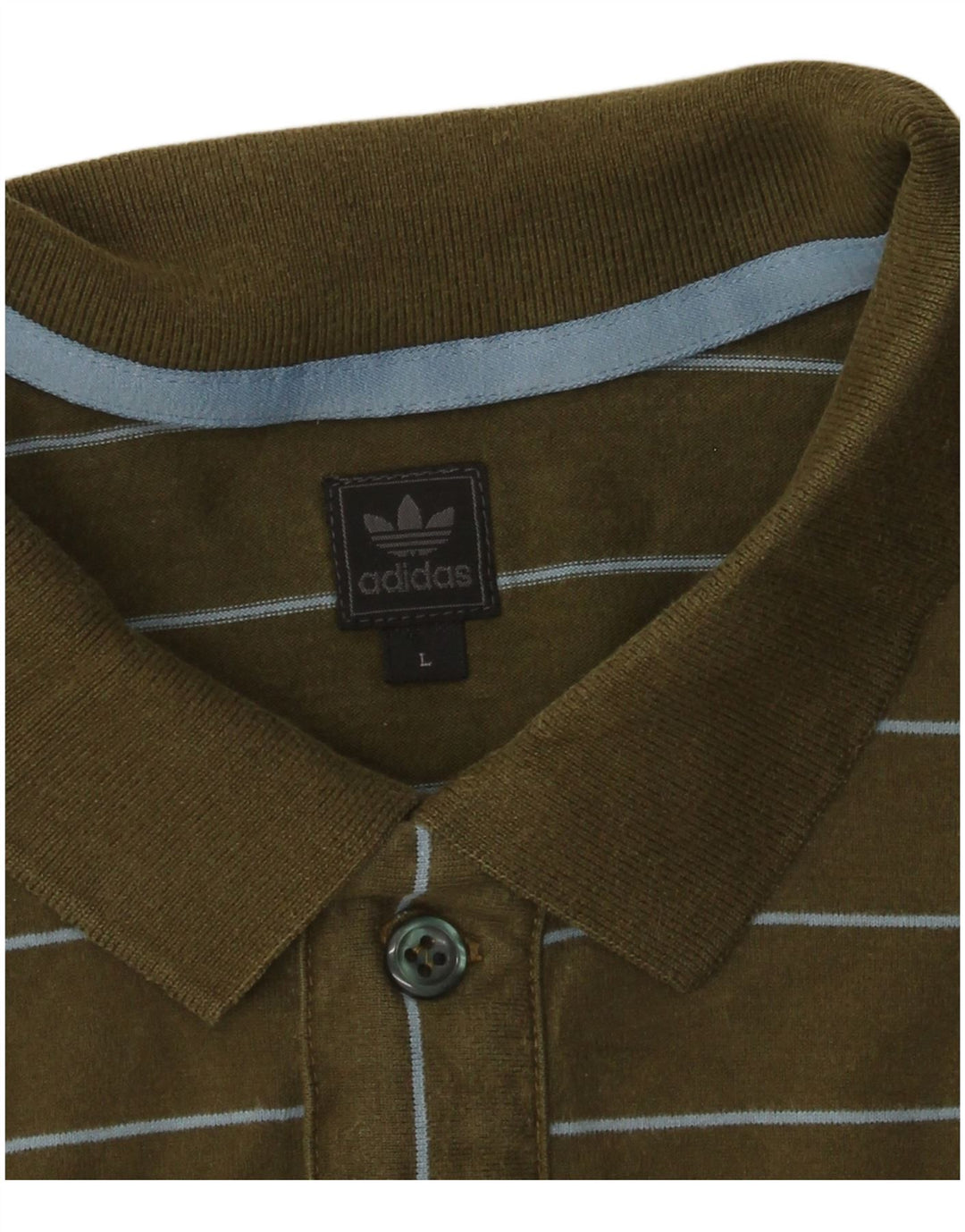Adidas Herren-Poloshirt, groß, Khaki, gestreift
