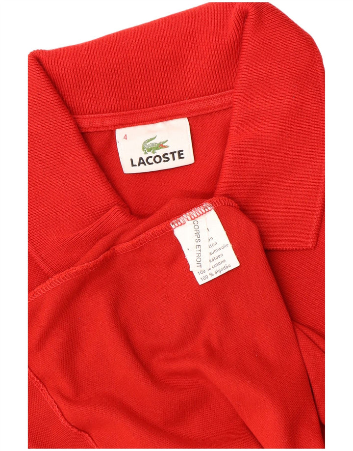 LACOSTE Herren-Poloshirt, Größe 4, mittelrote Baumwolle