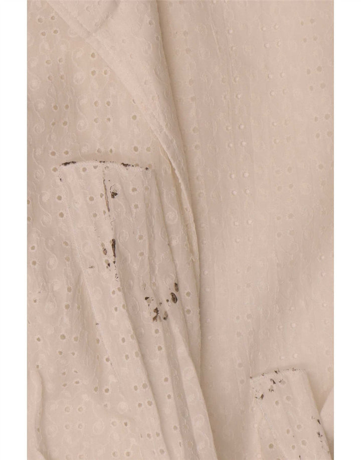 Naracamicie Damen-Hemdbluse in Wickeloptik, US 2 XS, weiße Baumwolle