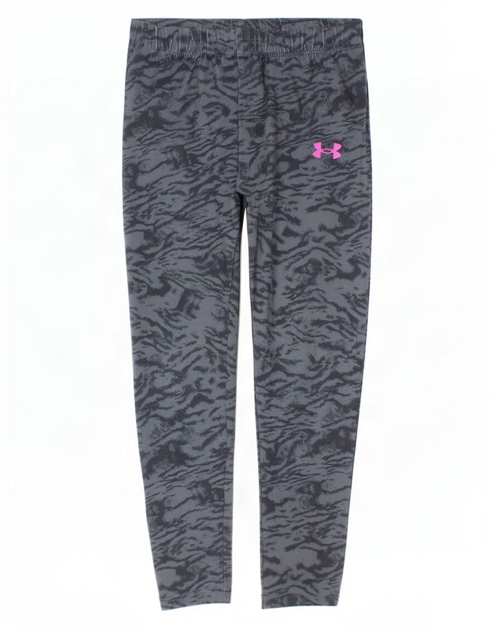 Under Armour Mädchen-Leggings, 6–7 Jahre, graues Batik-Polyester