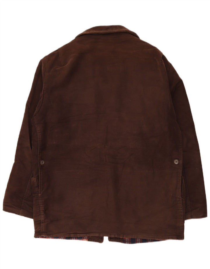 Vintage Herren-Windbreaker-Jacke IT 54 2XL Braune Colourblock-Baumwolle