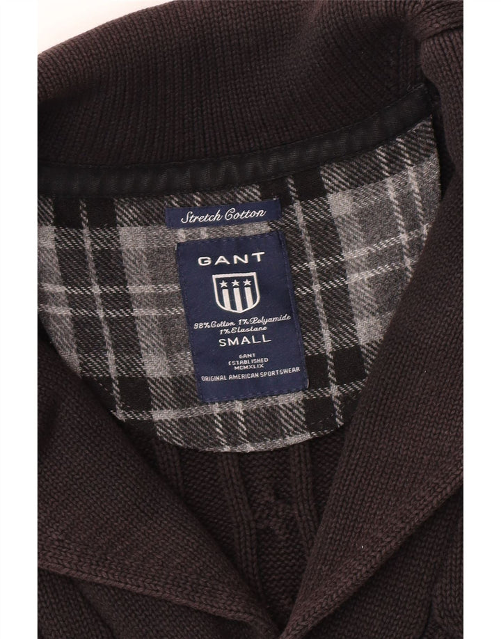 Gant Herren-Strickjacke, klein, aus schwarzer Baumwolle