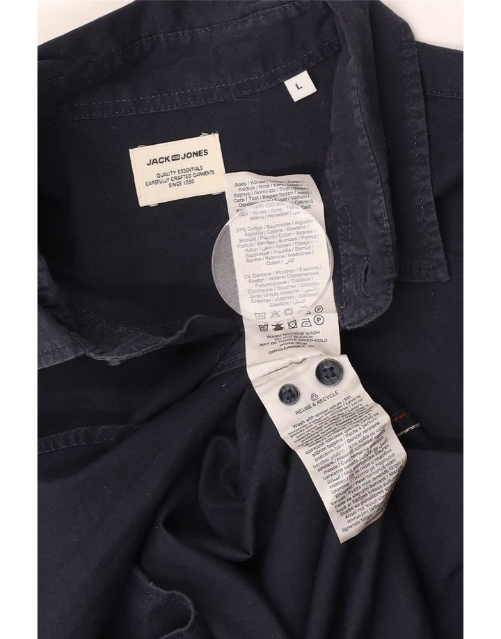 Jack & Jones Herren-Hemd, groß, marineblau, Baumwolle