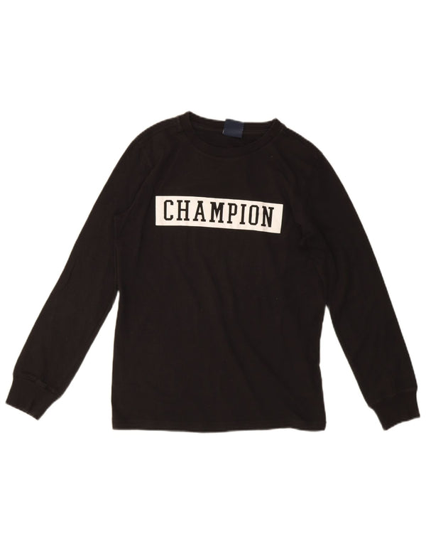 Champion Langarmshirt mit Grafik für Jungen, 11–12 Jahre, Größe L, Schwarz