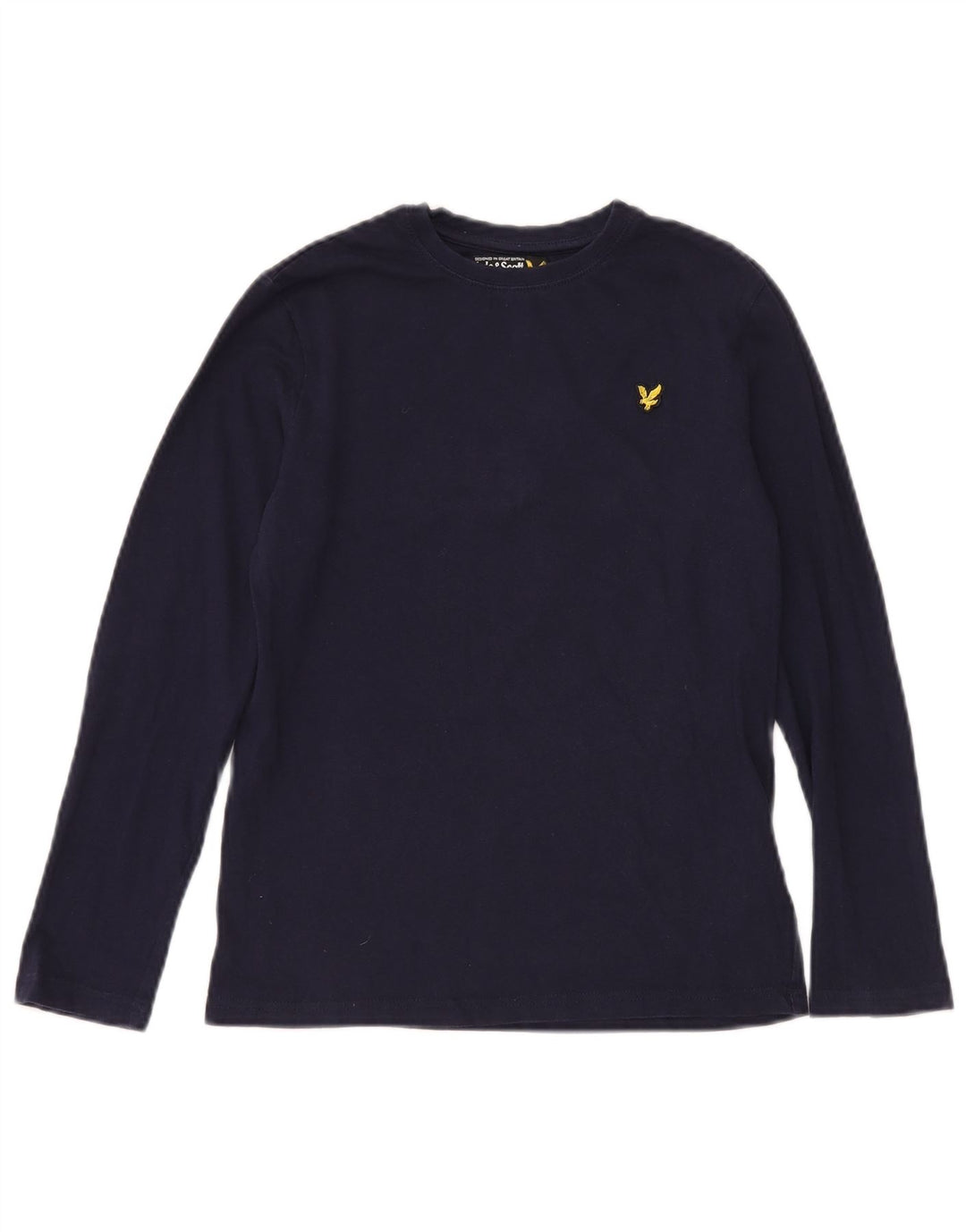 LYLE & SCOTT Langarmshirt für Jungen, 12–13 Jahre, marineblaue Baumwolle