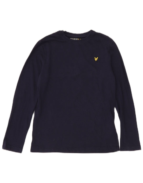 LYLE & SCOTT Langarmshirt für Jungen, 12–13 Jahre, marineblaue Baumwolle