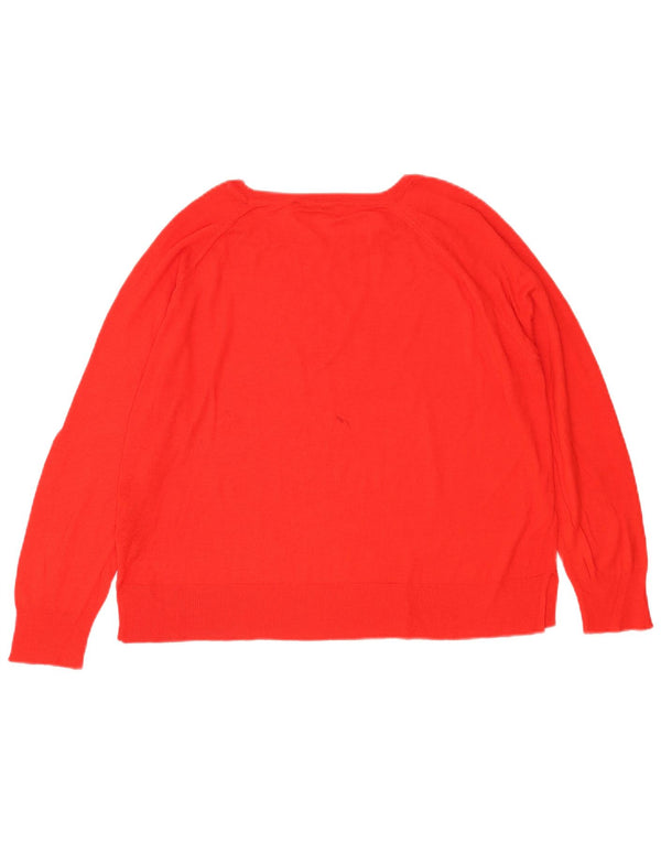 Zara Damen-Pullover mit U-Boot-Ausschnitt, UK 16, Größe L, Orange, Viskose