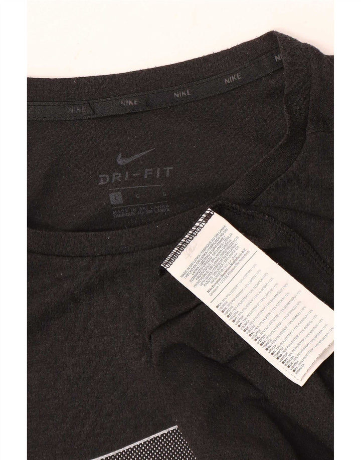 Nike Herren Dri Fit Grafik-T-Shirt-Oberteil, großes graues Polyester