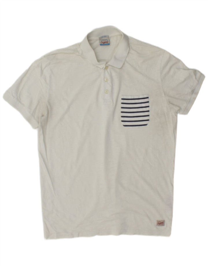 Jack & Jones Herren-Poloshirt, Größe S, weiße Baumwolle