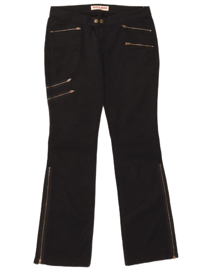 Guess Bootcut-Cargohose für Damen, W31, L32, schwarze Baumwolle
