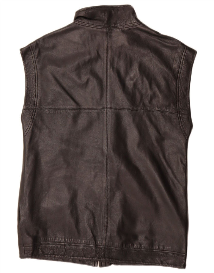 Vintage Herren Lederweste UK 36 Small Schwarz