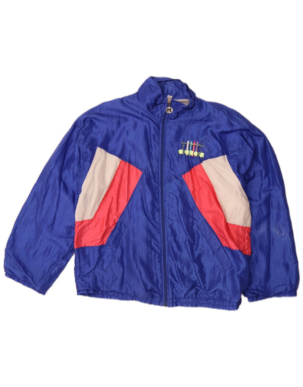 Diadora Mens Tracksuit Top Jacket Large Blue Colourblock