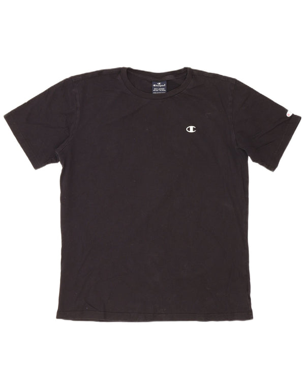 Champion T-Shirt für Jungen, 15–16 Jahre, 2XL, schwarze Baumwolle